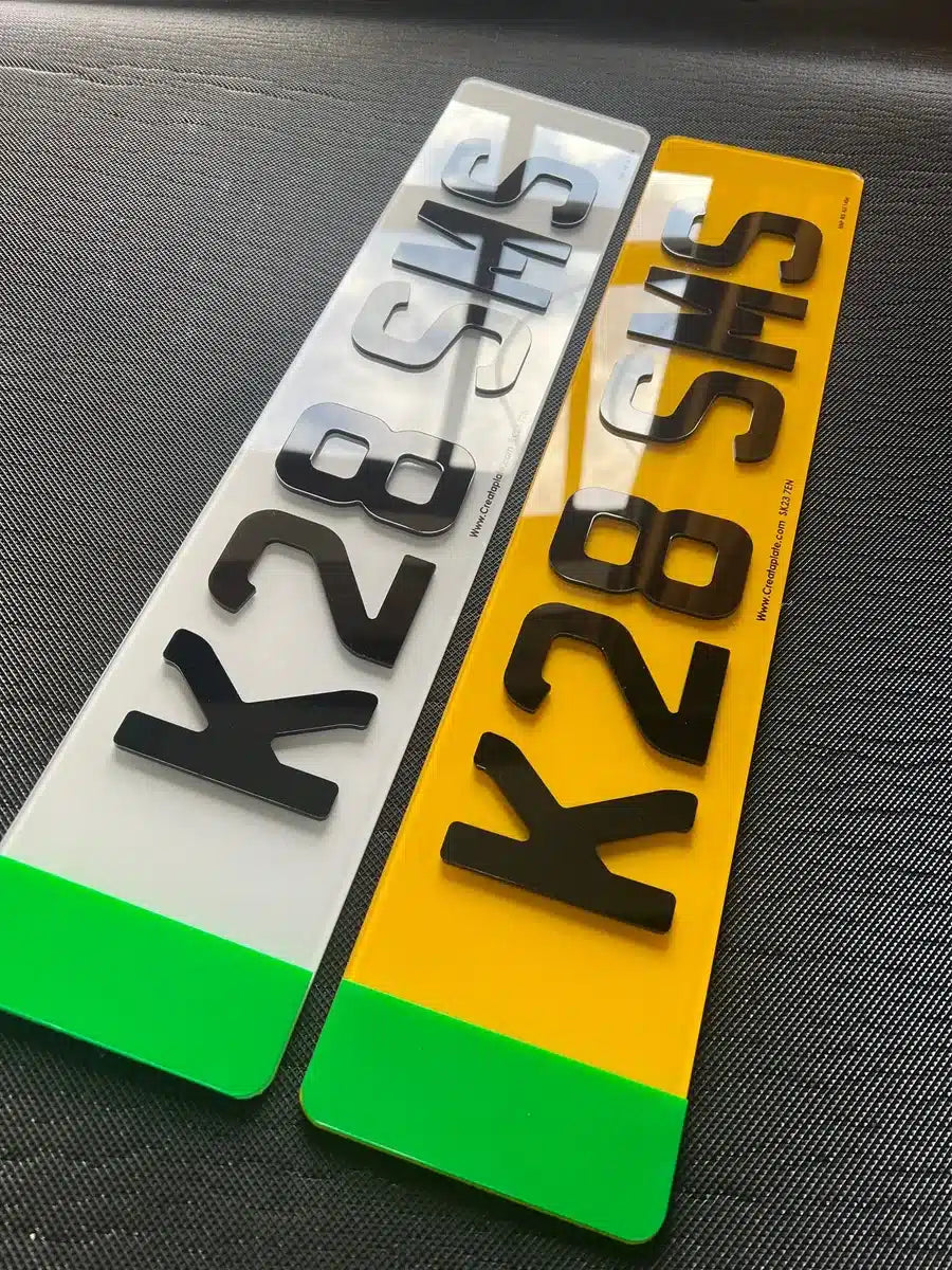 4D EV Acrylic Number Plates (Pair)