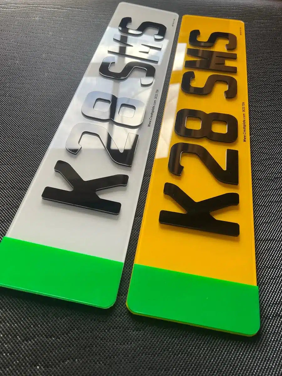 4D EV Acrylic Number Plates (Pair)