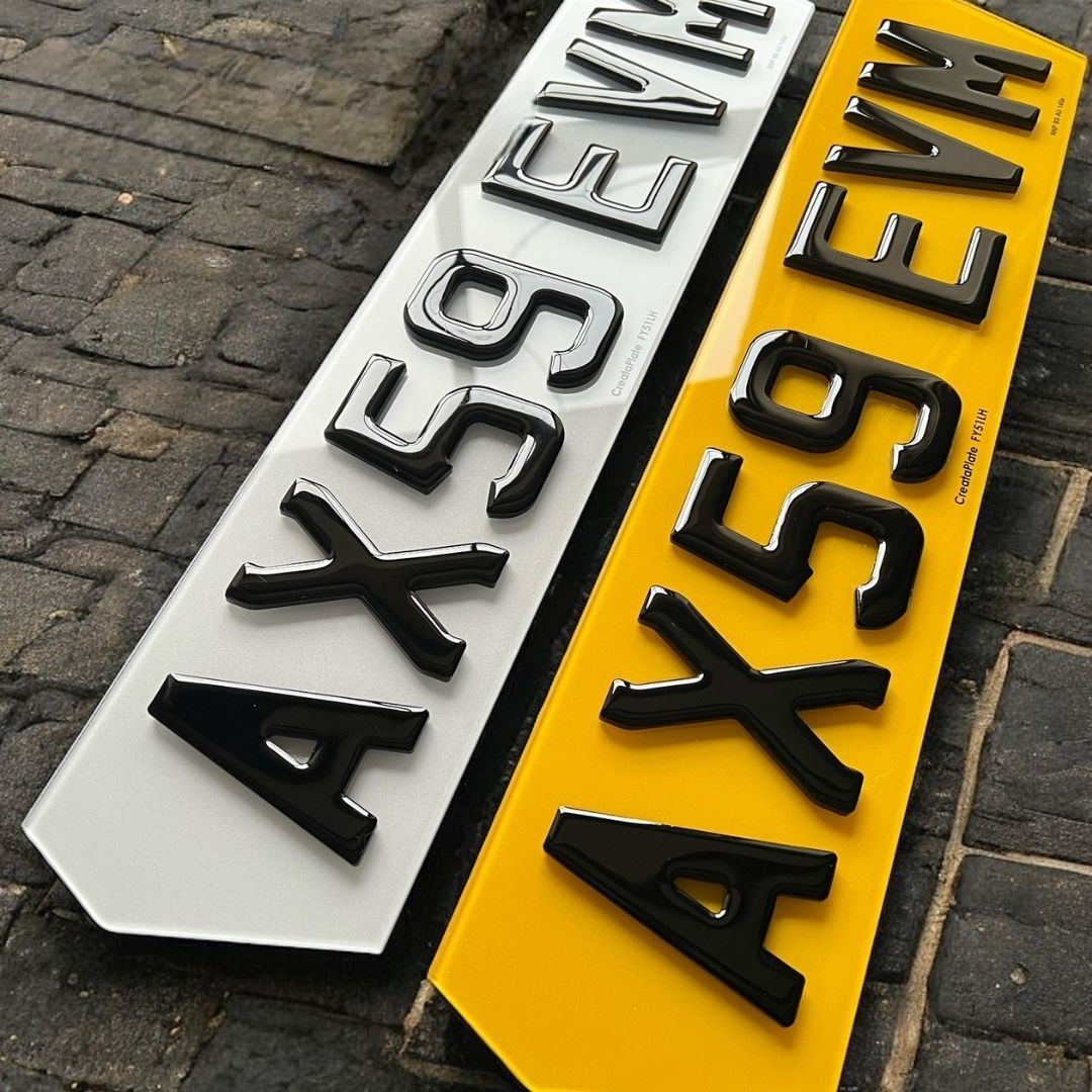 4D HD Gel Lambo Hex Style Acrylic Premium Number Plates - (pair)