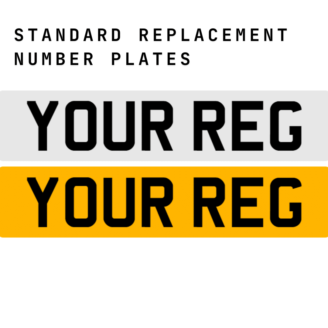 Standard Replacement Number Plates + Extra Trailer Plate