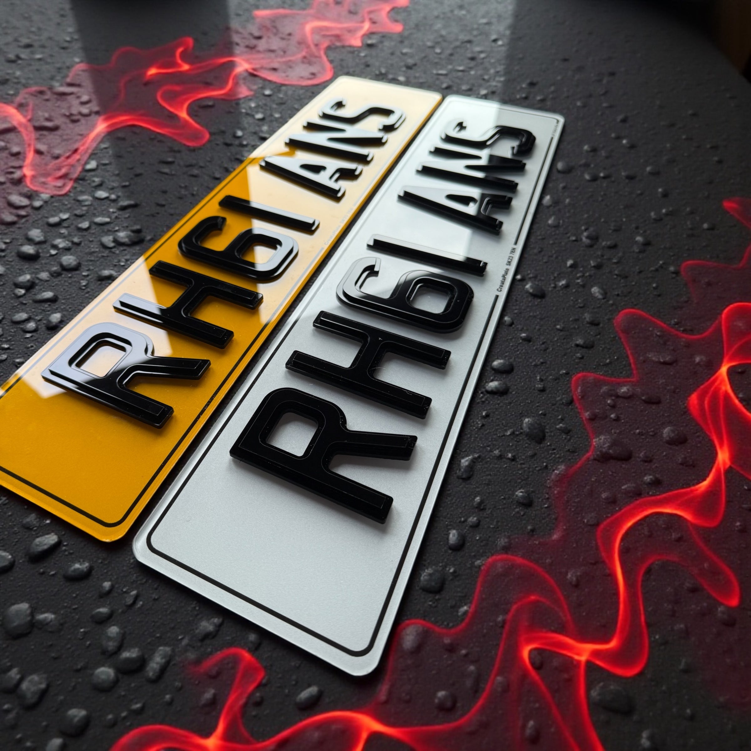 4D PYRAMID Acrylic Number Plates - (pair)