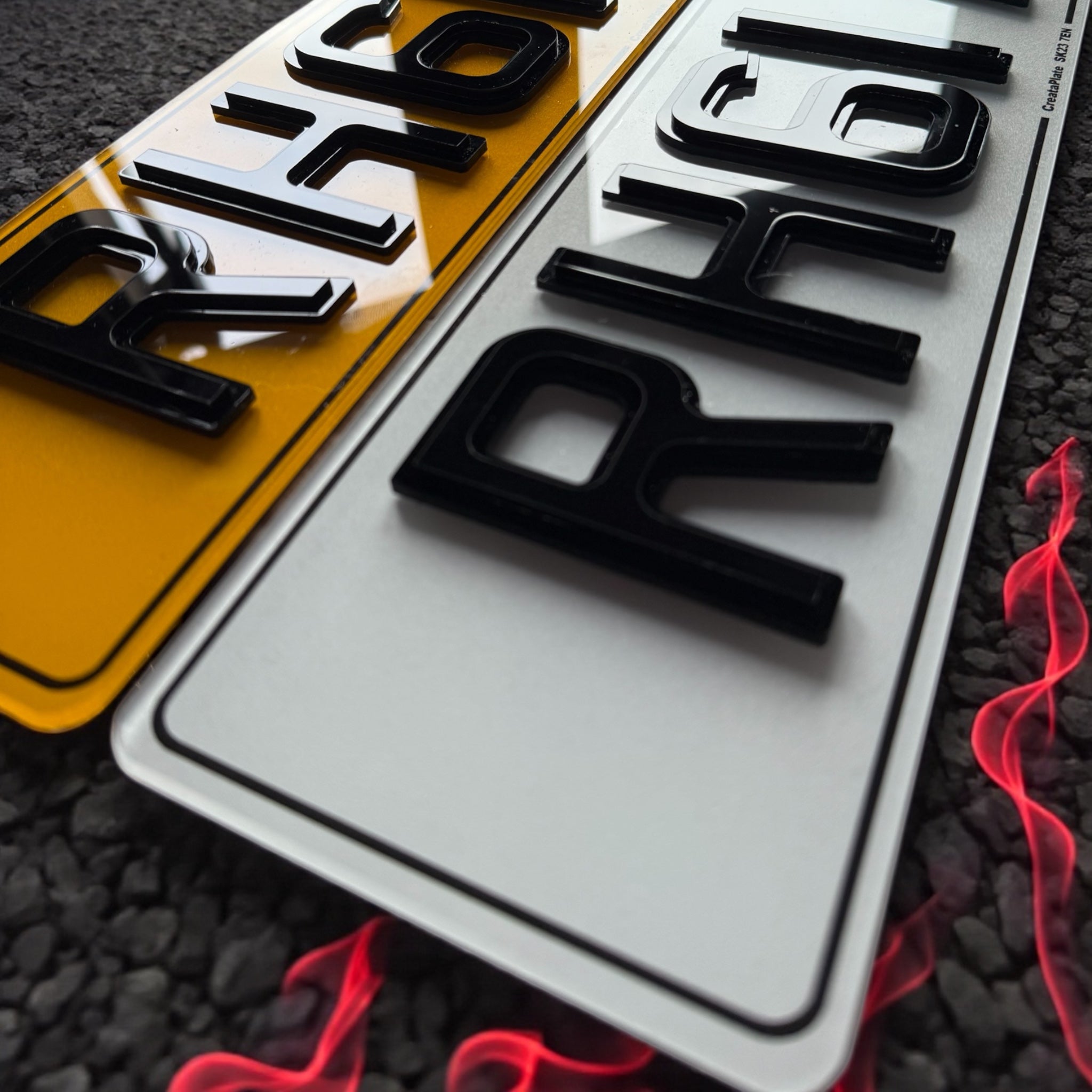 4D PYRAMID Acrylic Number Plates - (pair)