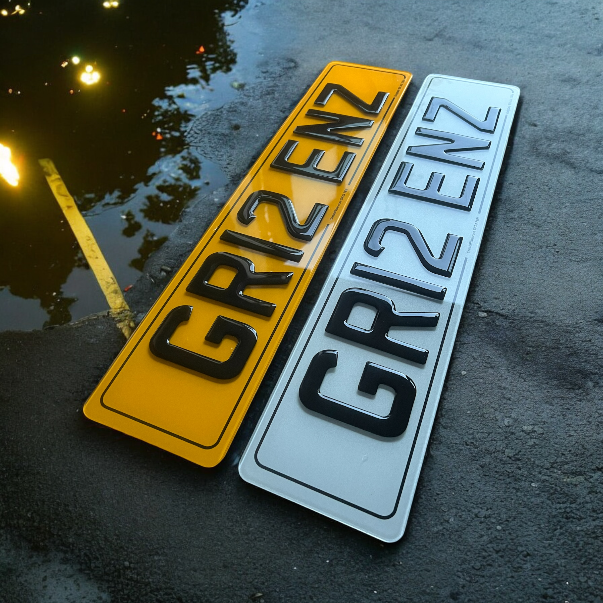 3D Gel Number Plates (Pair)