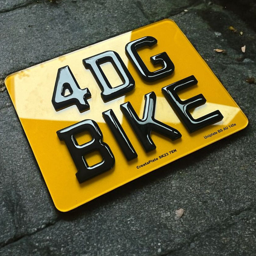4D Gel Acrylic Motorbike Rear Plate