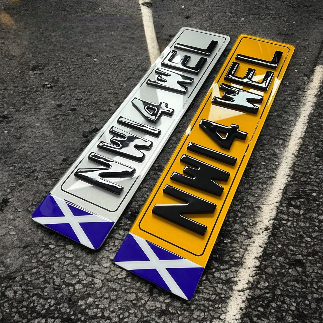 4D Acrylic Gel Premium Number Plates - (pair)
