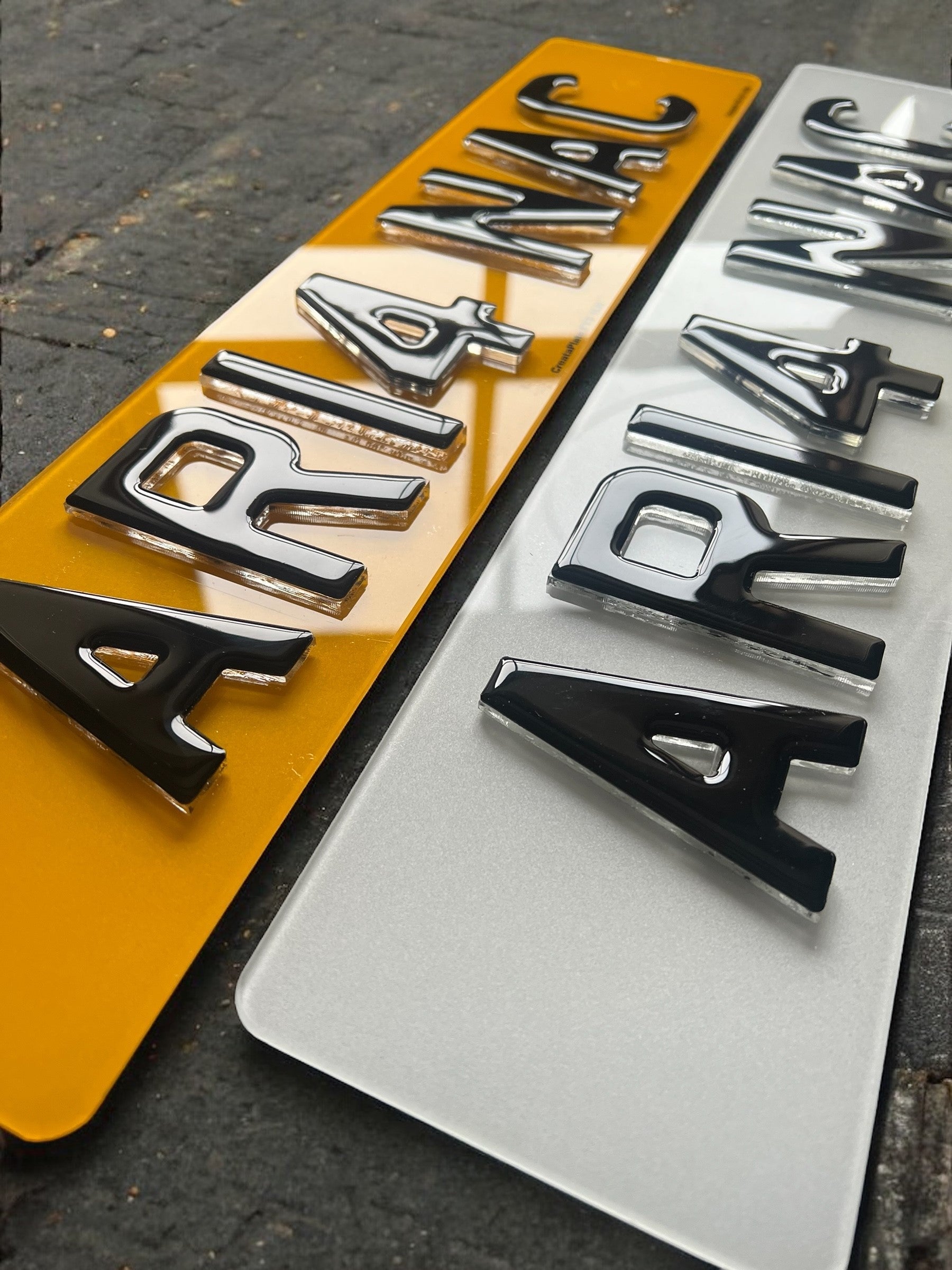 4D Acrylic Crystal Gel Style Plates - PAIR