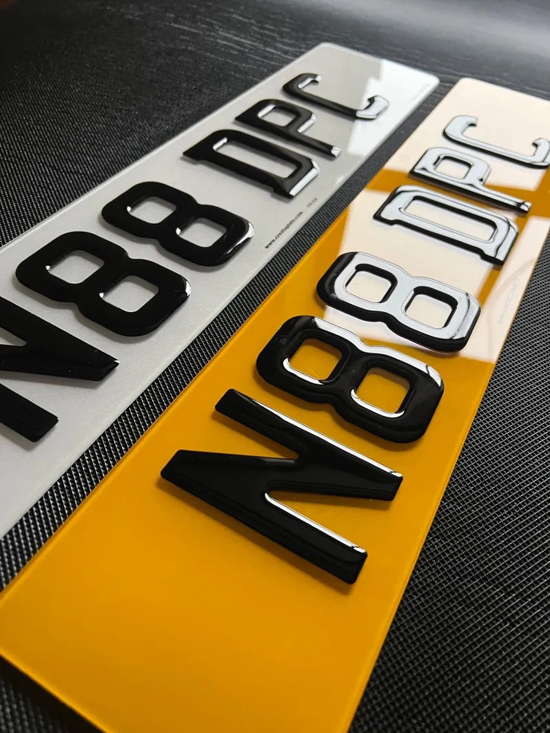 3D Gel Number Plates (Pair)