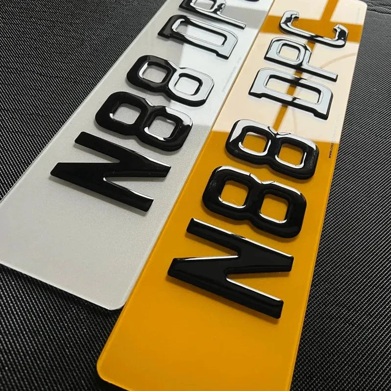 3D Gel Number Plates (Pair)