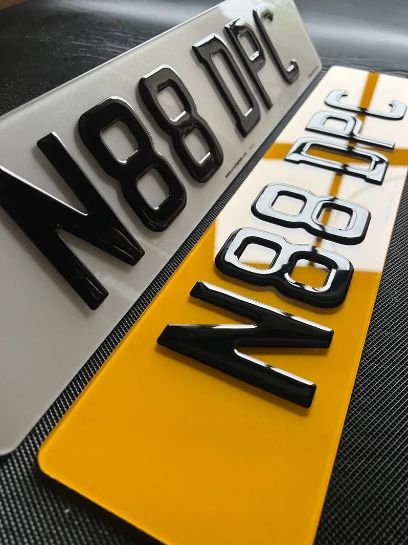 3D Gel Number Plates (Pair)