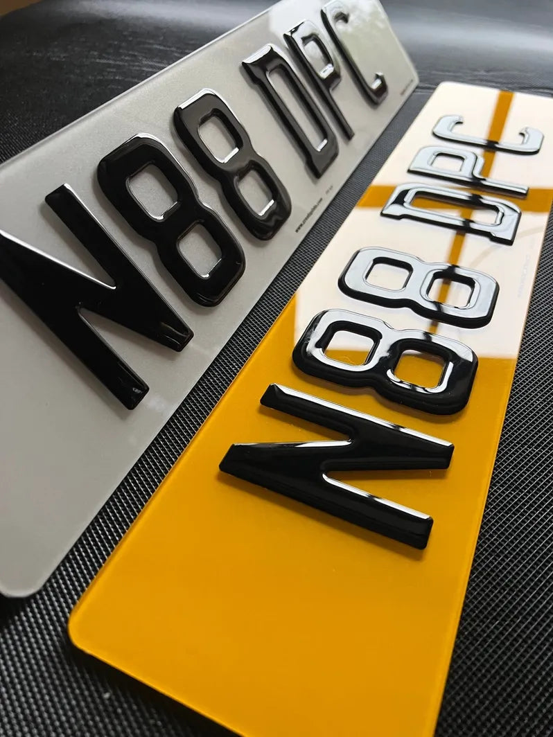 3D Gel Number Plates (Pair)