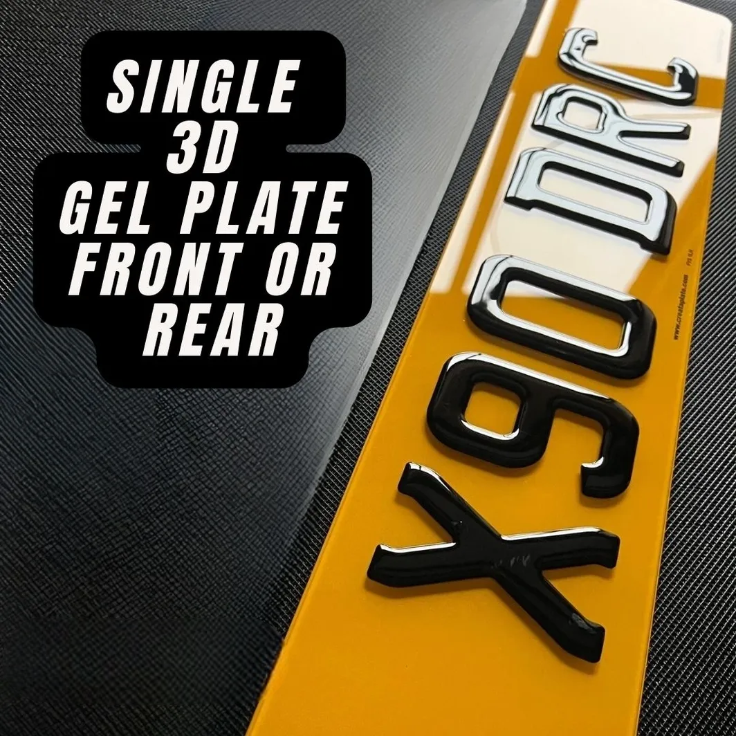 3D Gel Number Plate - Single