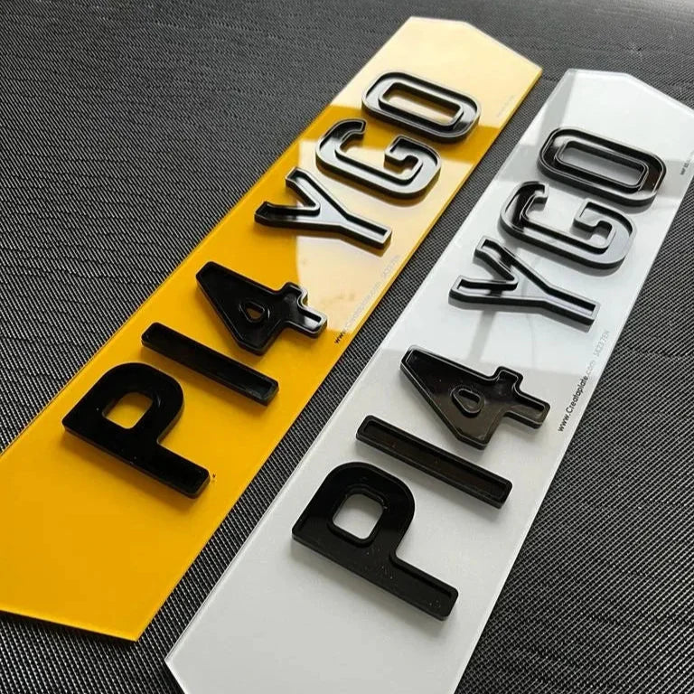 4D Acrylic Style Hex Ghost Lettering Plates (PAIR)