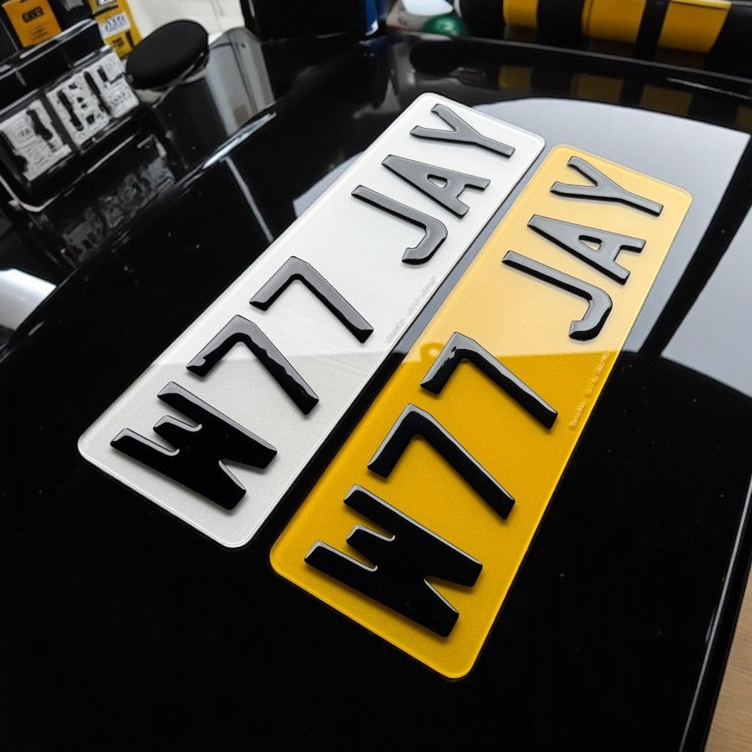 Short 6 Digit 3D Gel Number Plates (PAIR)